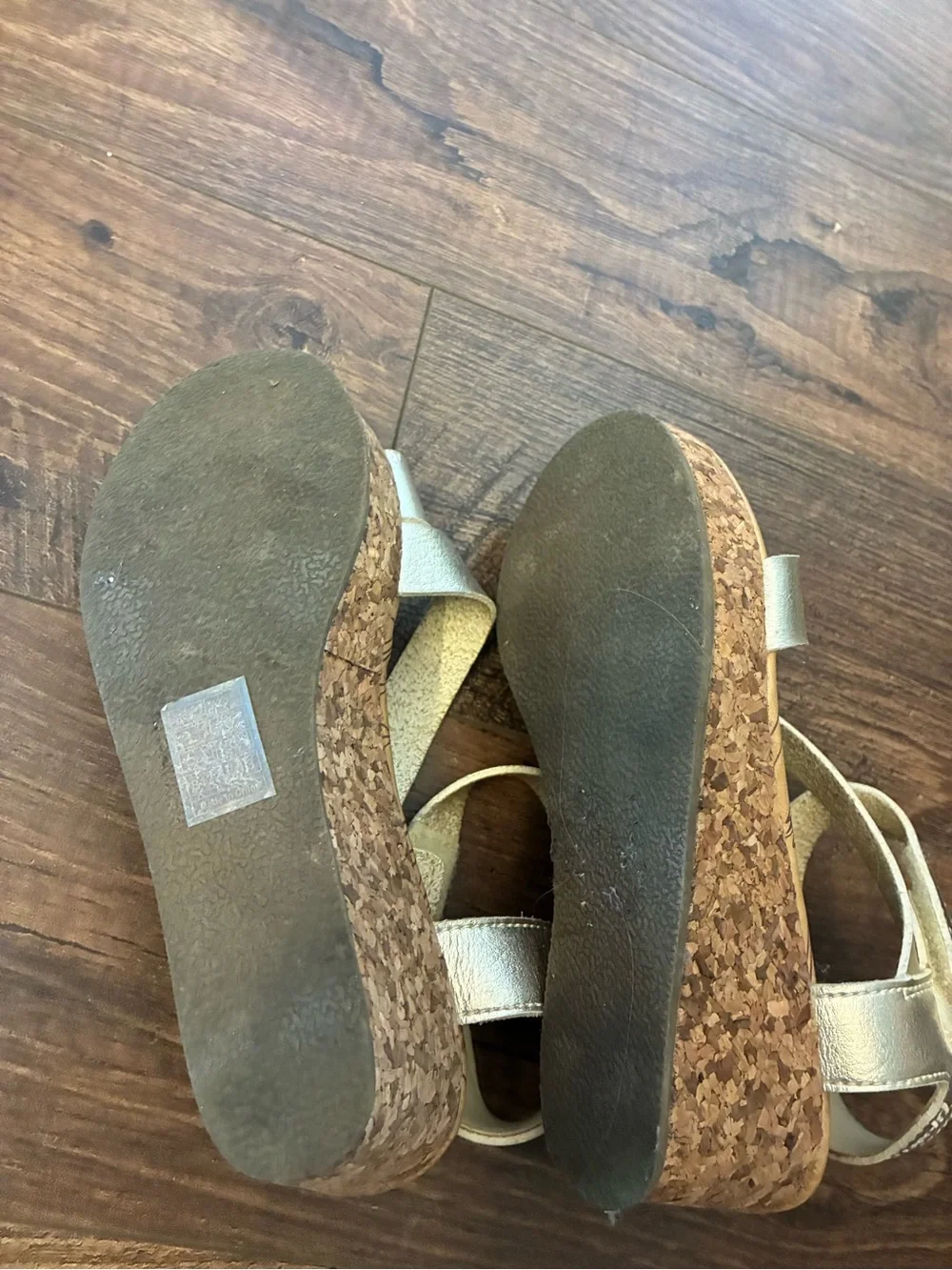 Girls Blowfish Gold Cork Wedge Sandals